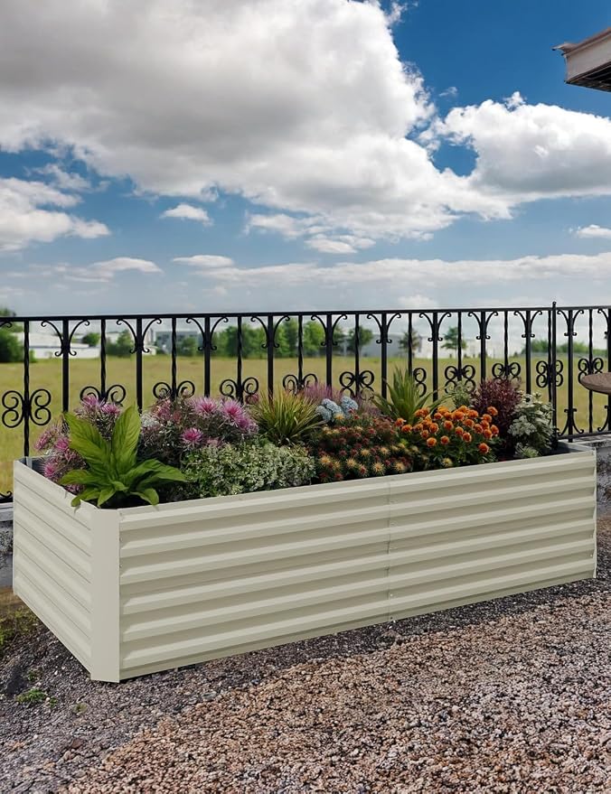 Garvee 2PCS 8x4x2ft Galvanized Raised Garden Bed Outdoor,Rust-Resistant Raised Garden Beds for Gardening, Easy Assembly Outdoor Garden Box & Planters