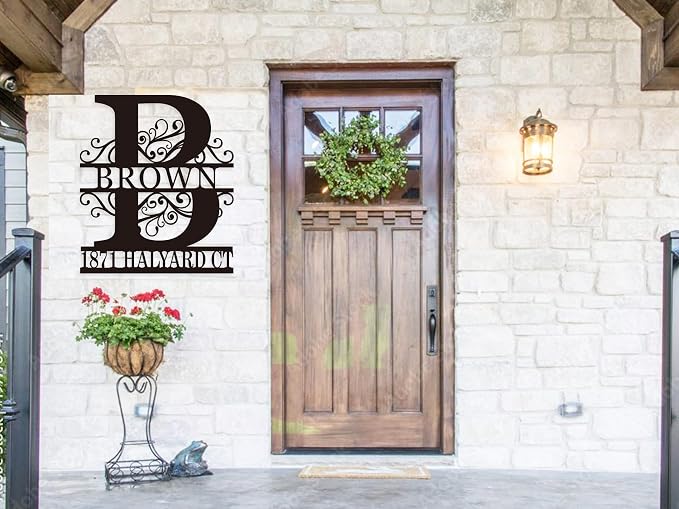 Custom Metal Address Sign, Address House Sign with Last Name,Metal House Numbers, Street House Number Sign, Personalized House Numbers, Address Plaques for House Numbers(13''-40")