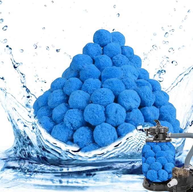 3.1 LBS Pool Filter Balls for Sand Pump, Swimming Pool Filter Media | New Efficient, Blue Eco-Friendly Filter Balls Equals 110 lbs Pool Filter Sand for All Sand Filter System
