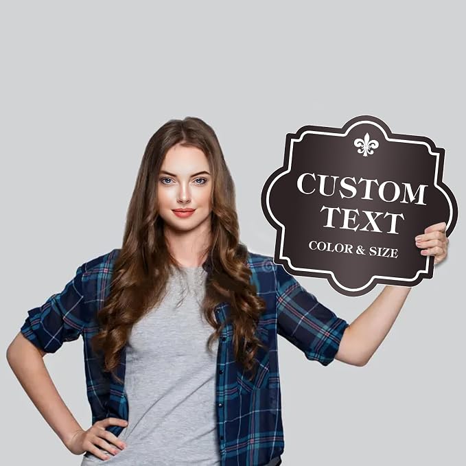 Custom Sign - Custom Sign Outdoor Metal,Personalized Metal Signs for Outside,Yard,Wall,Office,Business,Garden,Gate,Porch,Garage Ultra Clear Waterproof 10 x 10 inch