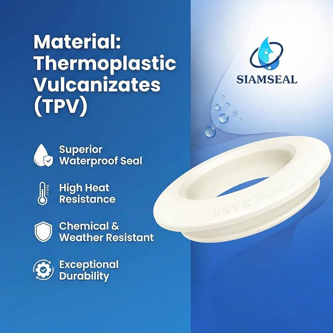 2" HYDROSEAL (12 pack), Flexible Tank Adapter, Pipe-Tank Connector, Curve grommet, Made of TPV: Heat, UV &Chemical resistance, Food grade, No color added, Resilience property, Longer service life.