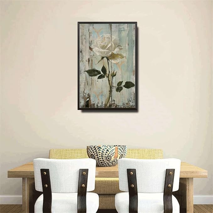 Metal Sign Tin Sign Vintage Wall Art Antique Rose Wall Art Tin Sign for Easy Installation Weather Resistant Design and Rustic Charm Tin Sig for Club 8×12 Inches with Metal Frame