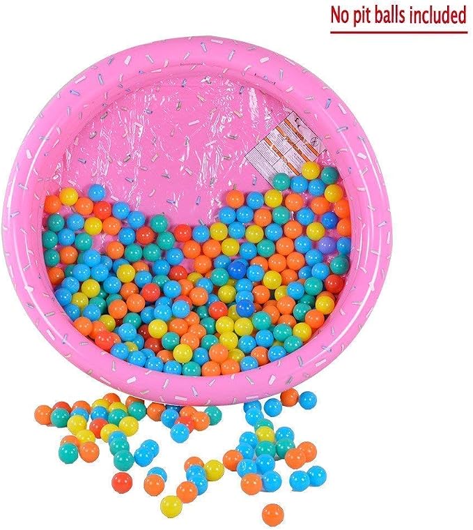 Kiddie Pool, Inflatable Pool for Kids, Ice Cream(Donut) and Hamburger 3 Ring Swimming Pool, Ideal Blow Up Pool in Summer, 45 Inches Inflatable Baby Pool