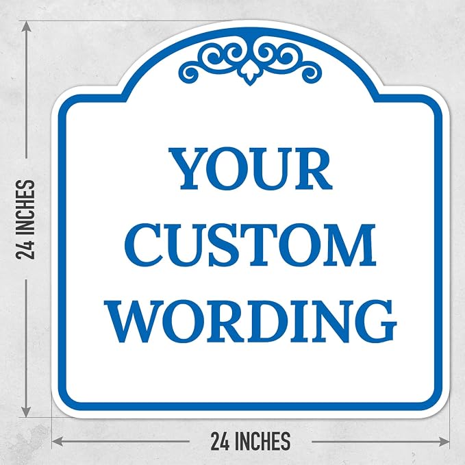 Custom Decorative Sign, Personalized Metal Sign for Business, Driveway, Home, Airbnb, Office Door Plaque, White Background 24x24 Inches, ACM, Fade Resistant, Made in USA by Sigo Signs