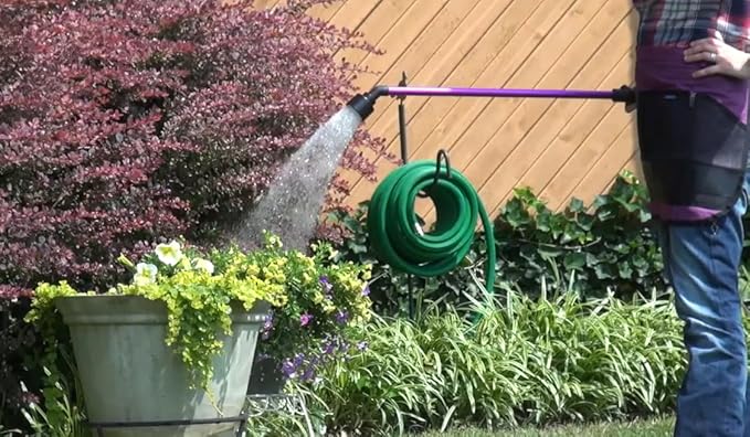 Dramm Touch-N-Flow Rain Wand – 16” Long, Berry – Full Watering Flow with Trigger-Style Shut-Off Valve & Lock – High-Flow, Gentle Spray for Gardens, Hanging Baskets & Flowerbeds