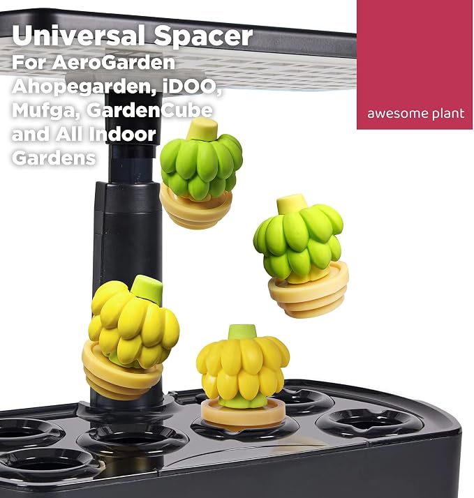 Universal Plant Spacer Caps (8 Pcs) Compatible with AeroGarden, Ahopegarden, GardenCube, iDOO, Mufga, Letpot and Other Hydroponics Growing System, Pod Cover Lids for Indoor Garden Banana