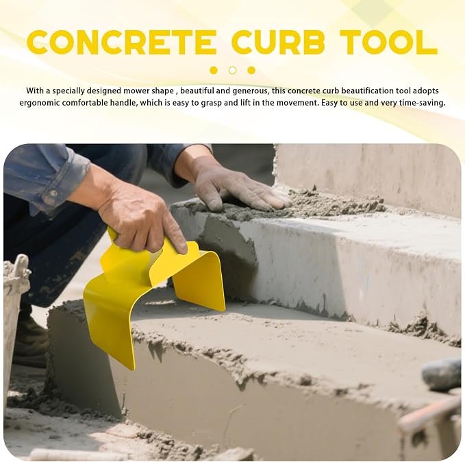 Concrete Curb Trowel, Garden Edging Curb Trowel Concrete Tool, Concrete Curb Trowel Edger, Landscape Curb Trowel with Putty Knife (Rectangle)