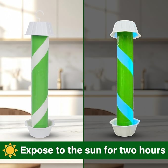 Fly Stick Sticky Fly Traps for Indoors Outdoor 12pk, Sticky Hanging Fly Stick, Flying Insect Trap, wasp Trap（Fluorescent Strip Green）