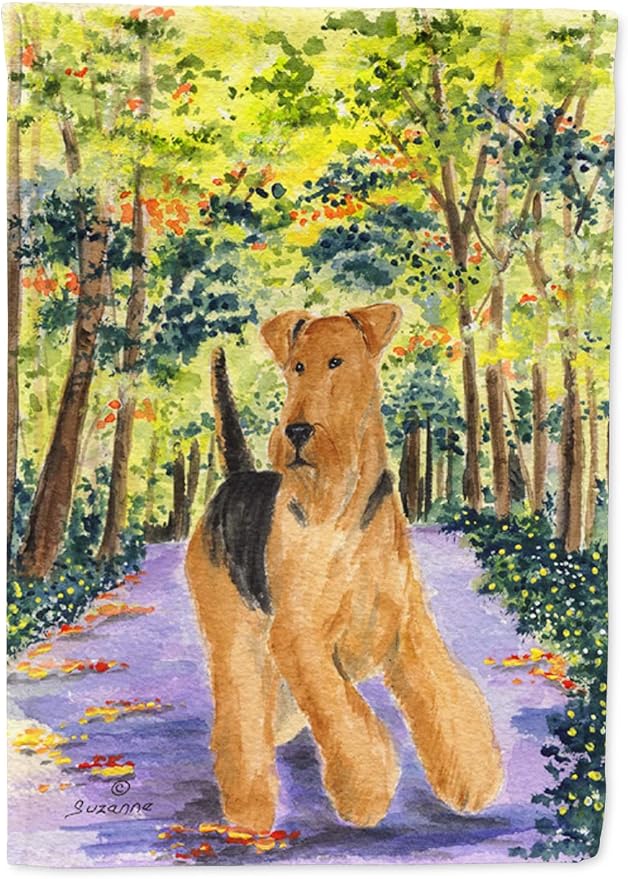 Caroline's Treasures SS8208GF Airedale Garden Flag Mailbox Flag Decorative Yard Flag Banner Outside Patio Artwork Yard Flower Beds, Garden Size, Multicolor