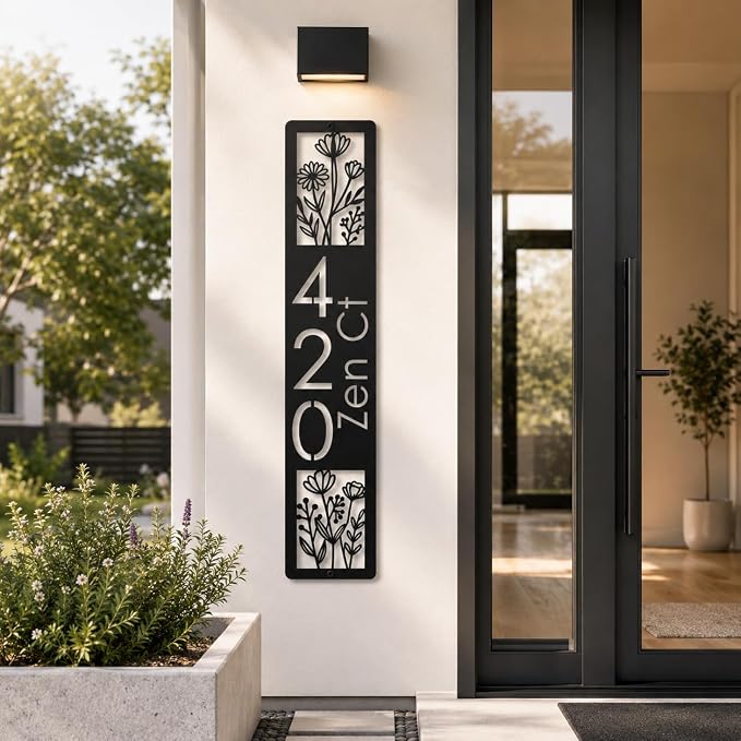 Custom Metal Address Sign, Personalized House Number Sign, Tree Design Address Plaque, Wall Decor for Home Exterior, Housewarming Gift