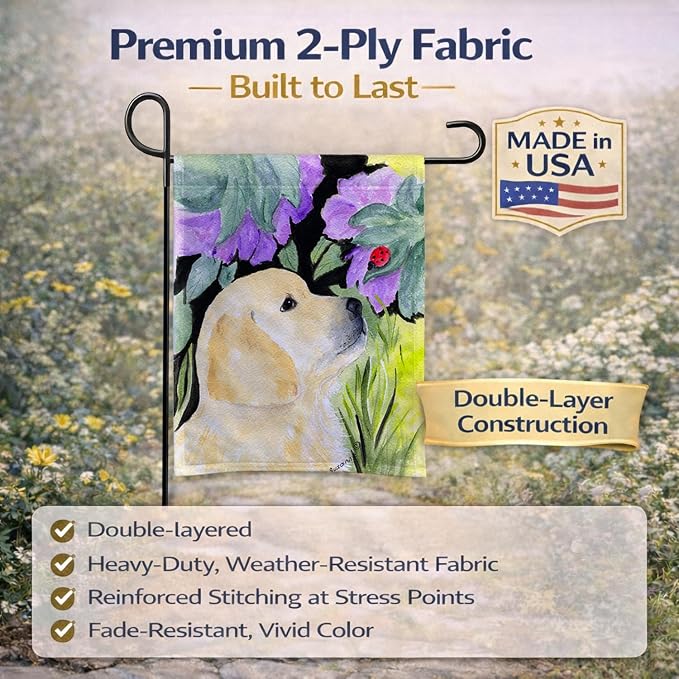 Caroline's Treasures SS8245GF Golden Retriever Garden Flag Mailbox Flag Decorative Yard Flag Banner Outside Patio Artwork Yard Flower Beds, Garden Size, Multicolor