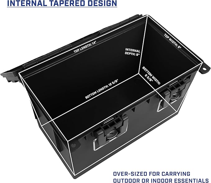 Sheffield XL Ammo Box Made in USA, Stackable Lockable Ammo Storage Box | 2 Pack Lockable Storage Box, Water and Dust Resistant Dry Box, Secures Hunting Gear, Gun Accessories, Supplies, and Bullets