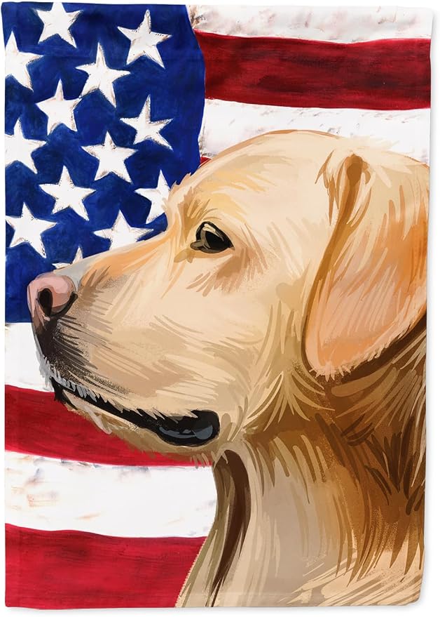 Caroline's Treasures CK6600GF Labrador Retriever American Flag Garden Flag Mailbox Flag Decorative Yard Flag Banner Outside Patio Artwork Yard Flower Beds, Garden Size, Multicolor