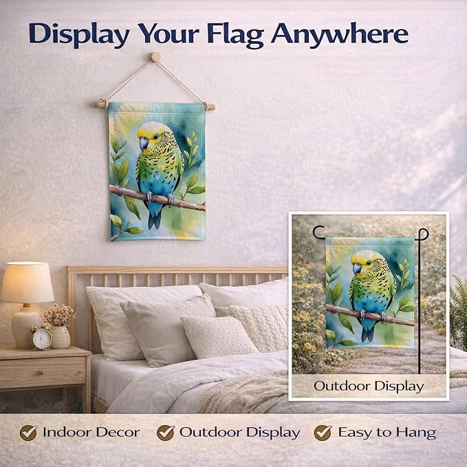 Caroline's Treasures Budgerigar Garden Flag Mailbox Flag Decorative Yard Flag Banner Outside Patio Artwork Yard Flower Beds, Garden Size, Multicolor