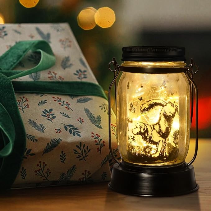 kyoryuger Great Pyrenees Gifts for Women/Men Great Pyrenees Dog Solar Lanterns Mom Birthday Dog Lovers Lantern Pet Loss Pet Memorial Lights Solar Garden Decor Yard, Patio,Backyard,Porch Torches Light