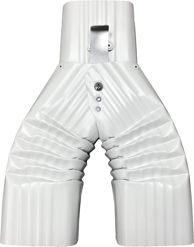 Basic Downspout Diverter for Rain Barrels (2x3), Made in The U.S.A. (Low Gloss White)