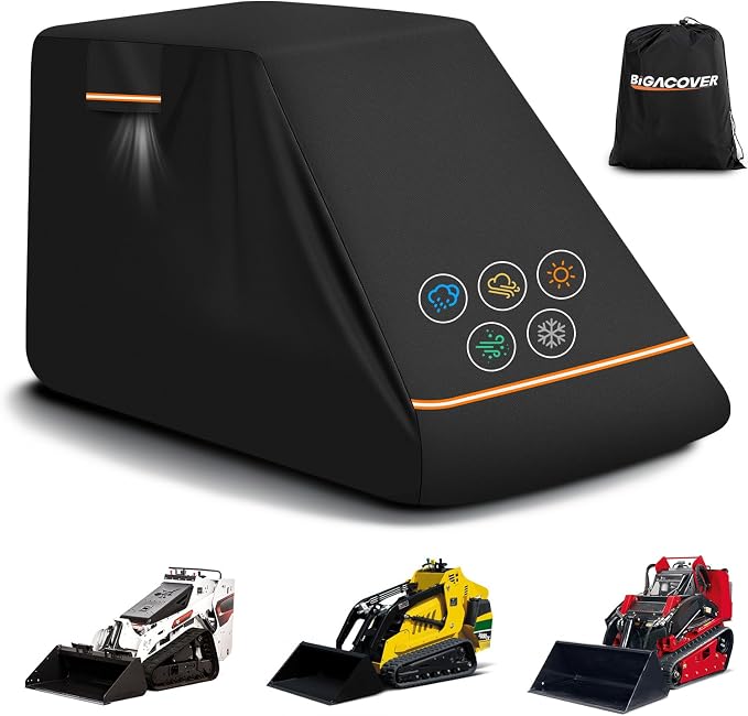 Skid Steer Loader Cover Compatible with Bobcat MT100, Toro Dingo TX1000, Ditch Witch SK800, Heavy Duty Outdoor Waterproof Skid Steer Loader Cover with PU Coating 110" Lx43 Wx57 H