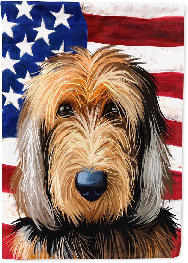 Caroline's Treasures CK6636GF Otterhound Dog American Flag Garden Flag Mailbox Flag Decorative Yard Flag Banner Outside Patio Artwork Yard Flower Beds, Garden Size, Multicolor