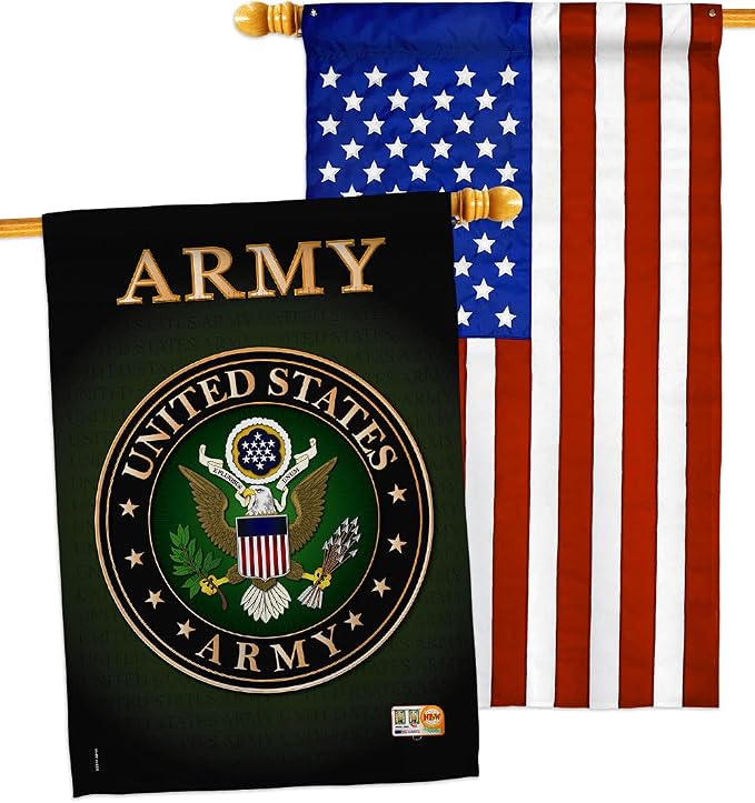 Army House Flag - Pack Armed Forces Rangers United State American Military Veteran Retire Official USA Applique - Decoration Banner Small Garden Yard Gift Double-Sided Made in 28 X 40