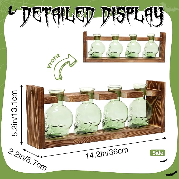 Plant Propagation Stations Halloween Skull Plant Terrarium Kit | Glass Vases Gift for Father Air Planter Home Office Decor