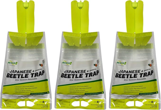 RESCUE! Japanese & Oriental Beetle Trap – One Season, Reusable - 3 Traps