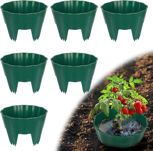 6 Pack of 7 Inch Planting Grow Rings, Planting Protective Round Garden Edging, Keeping Plants Separated, Weed Control and Directing Water to the Roots (7 Inch - 6 Pack - Green)