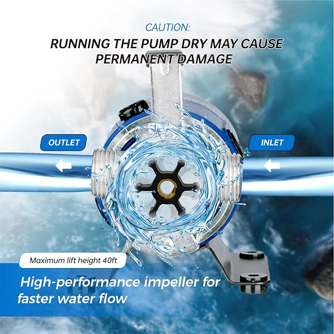 Water Transfer Pump 115V 1/10HP 330 GPH Portable Electric Utility Pump with 6ft Hose Suction Kit Drain Pools Waterbed Rain Barrel Aquarium Hot Tub