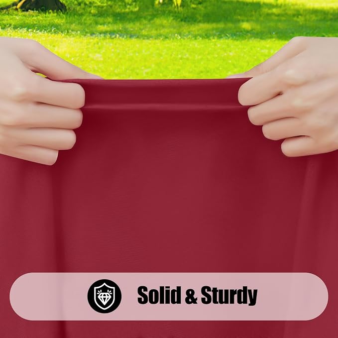 Smiry 6 Pack Rectangle Picnic Table Cloth, Waterproof Elastic Fitted Tablecloths, Washable Polyester Rectangular Patio Table Cover for Camping, Indoor and Outdoor (Wine Red, 30"x72")