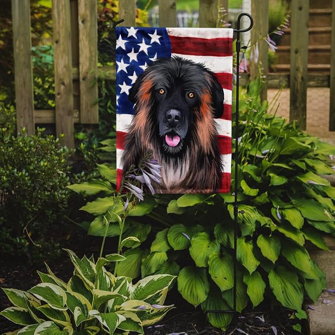 Caroline's Treasures CK6518GF Estrela Mountain Dog American Flag Garden Flag Mailbox Flag Decorative Yard Flag Banner Outside Patio Artwork Yard Flower Beds, Garden Size, Multicolor