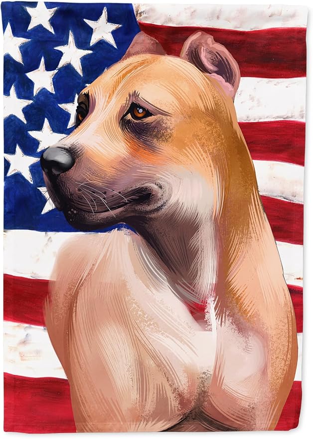Caroline's Treasures CK6388CHF Alano Espanol American Flag House Flag Large Porch Sleeve Pole Decorative Outside Yard Banner Artwork Wall Hanging, Polyester, House Size, Multicolor