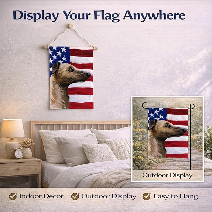 Caroline's Treasures CK6609GF Magyar agar American Flag Garden Flag Mailbox Flag Decorative Yard Flag Banner Outside Patio Artwork Yard Flower Beds, Garden Size, Multicolor
