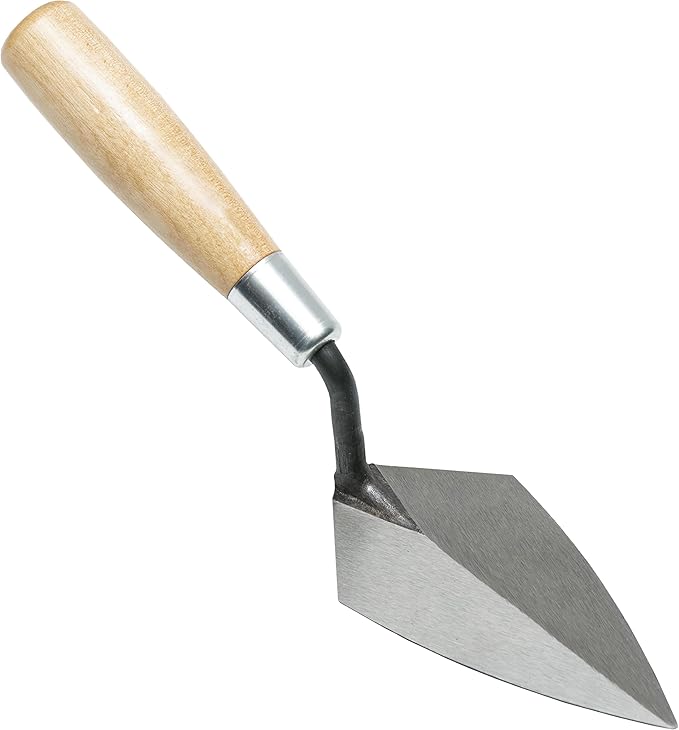 Marshalltown Archaeology Pointing Trowel with Leather Holster, Wood Handle, 5 x 2 1/2 Inch Steel Blade, Heavy-Duty, Assembled in USA, ATH50S