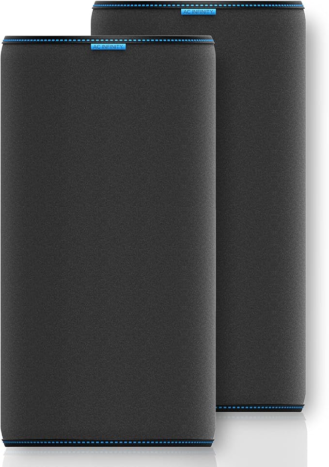 AC Infinity Pre-Filter Cloth 8”, Replacement Inline Filter Sleeve 2-Pack. | Fits 8” Carbon Filters for Odor Control in Grow Tents, Indoor Gardening, Hydroponics