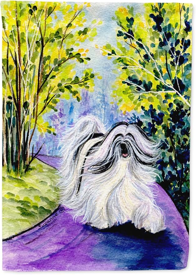 Caroline's Treasures SS8643GF Tibetan Terrier Garden Flag Mailbox Flag Decorative Yard Flag Banner Outside Patio Artwork Yard Flower Beds, Garden Size, Multicolor