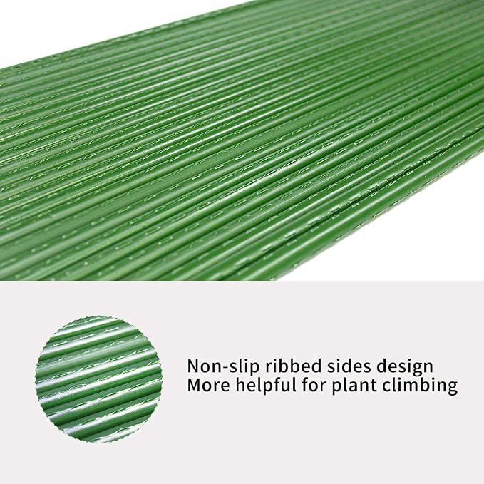 Growsun 6ft Tomato Stakes Plant Stake Supports Garden Fences Trellis Metal Plastic Coated Plant Cage Supports Climbing, Pack of 50