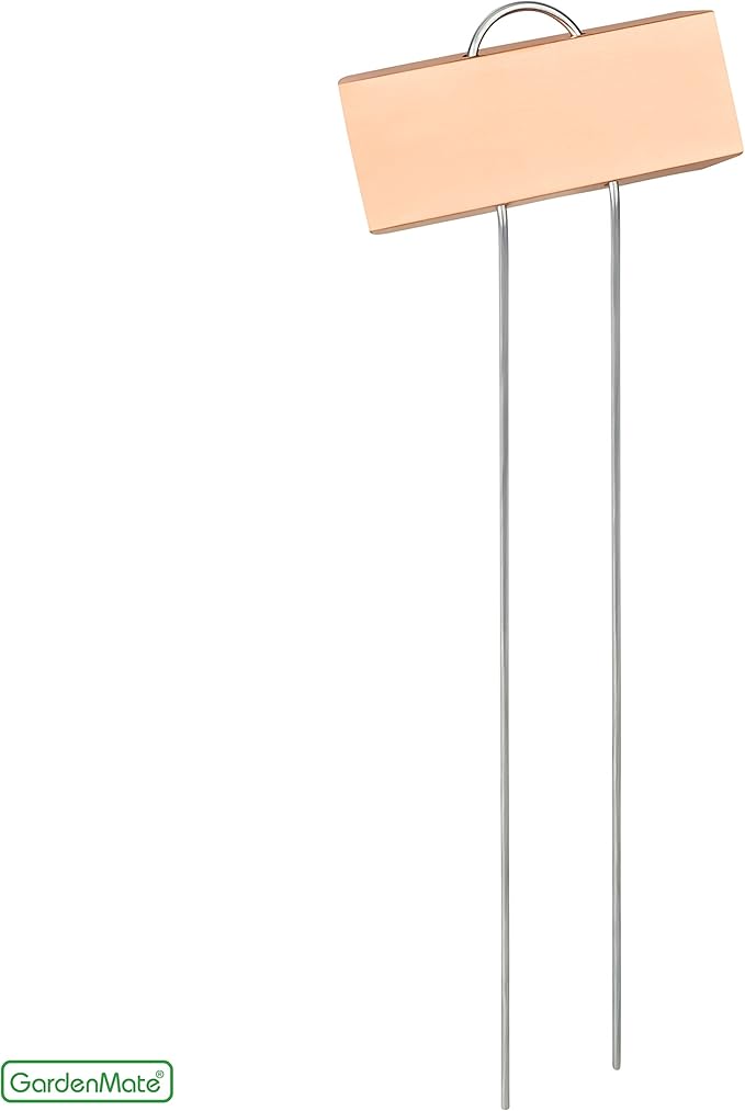 GardenMate 25-Pack Weatherproof Large Copper Metal Plant Labels, Height 11.5", Label Area 3 1/2 x 1 1/4"