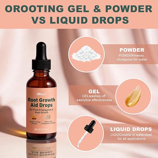Root Drops - Liquid Rooting Hormone for Cuttings- Fast Growth Propagation Drops | Less Shock in Water/Soil/LECA/Moss | Fits Pothos, Monstera, Philodendron & All Houseplants (4 oz) (2)