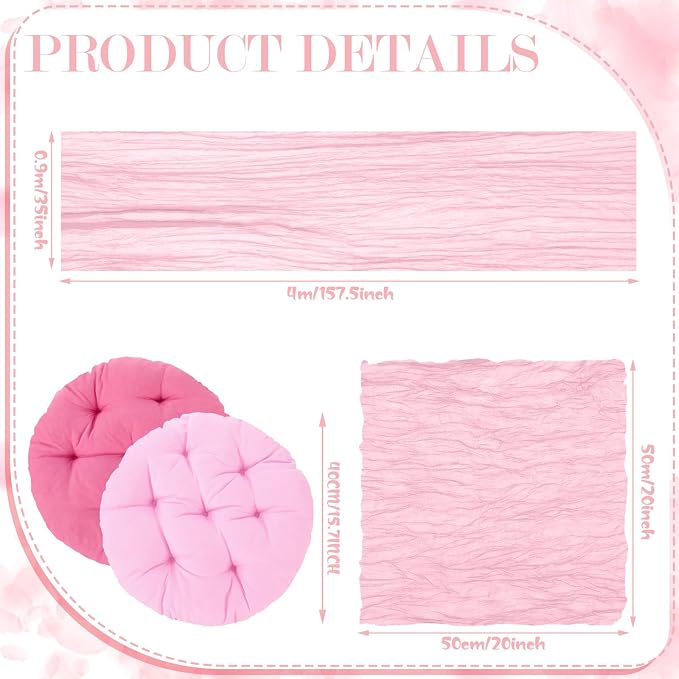 Beeveer 71x150'' Extra Large Outdoor Picnic Blanket with Pink Table Runner 12 Napkins and 12 Pink Floor Pillow Cushions for Picnic Party Camping Wedding Bachelorette Birthday Baby Shower Decor