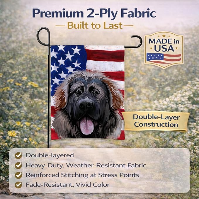 Caroline's Treasures CK6532GF Georgian Shepherd Dog American Flag Garden Flag Mailbox Flag Decorative Yard Flag Banner Outside Patio Artwork Yard Flower Beds, Garden Size, Multicolor