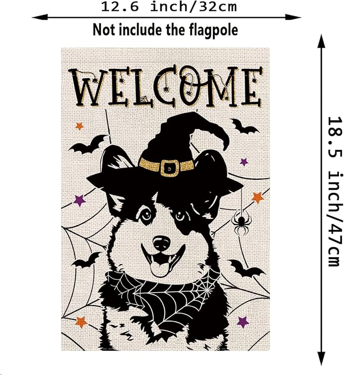 Seasonal Garden Flags Corgi Dog Double Sided Flags Set of 11 Holiday Farmhouse Indoor Outdoor Yard Lawn Christmas Gifts Decorations 12.5x18 Inch