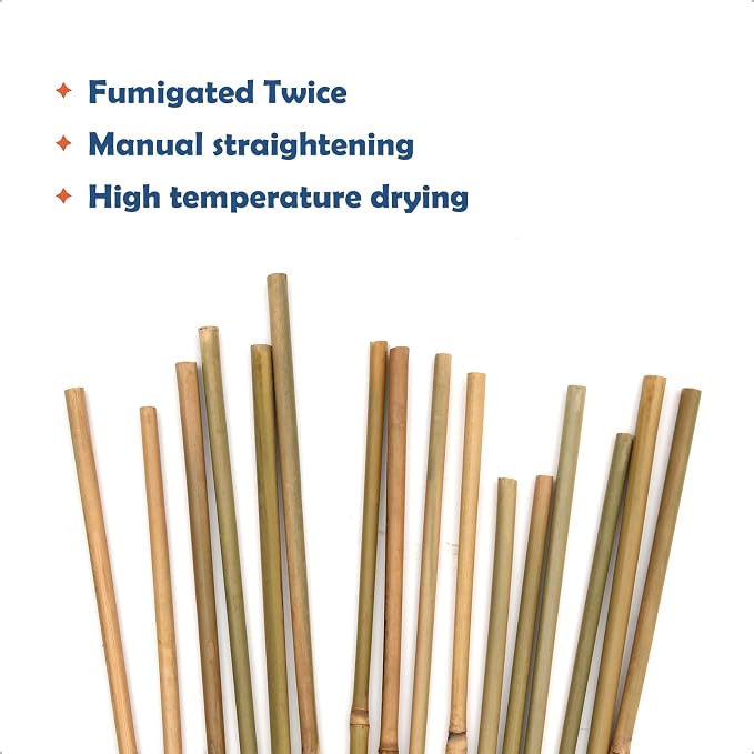 COLOtime Bamboo Stakes 58 Inch (Approx 5FT) Garden Stakes Plant Stakes for Outdoor Climbing Plants Poles Sticks Support Tomatoes 20 Pack
