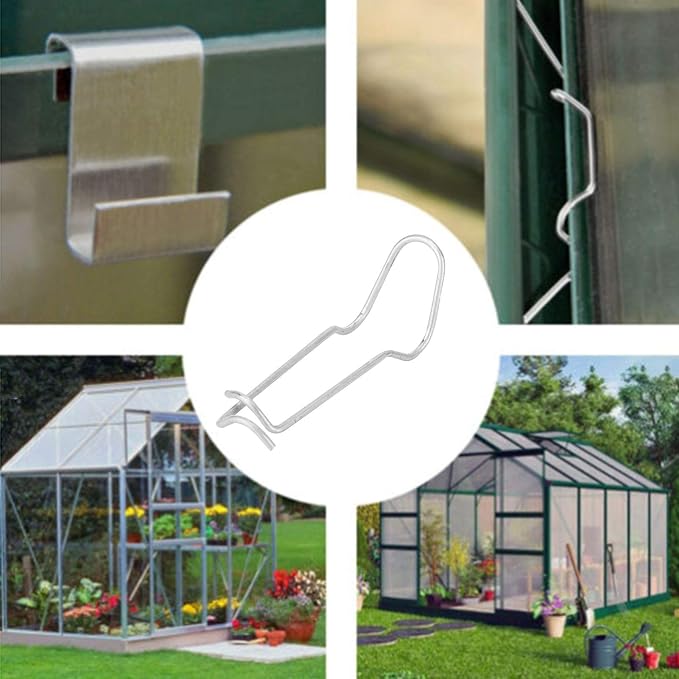 Stainless Steel Plant Support Spring Clips, 30 Pack, Greenhouse Fixing Clamps for Home Garden