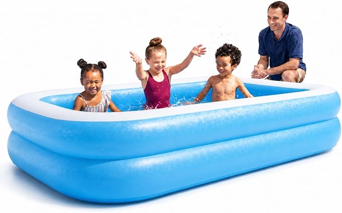 Bestway 54006 Family Rectangular Inflatable Pool, 262 x 175 x 51 cm, Blue/White