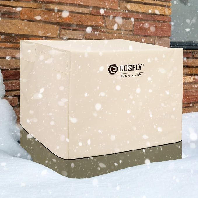 COSFLY Air Conditioner Cover for Outside Units, AC Cover 30 x 30 x 36 Inch | Heavy Duty, Waterproof 600D Oxford, Windproof, Tear Resistant, Anti-snow, Air Vent Prevent Condensation, Easy Install, Square