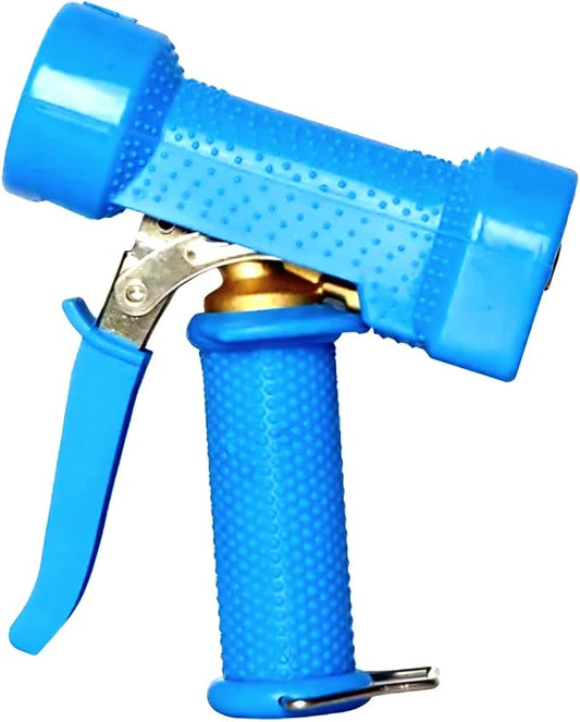 Heavy Duty Garden Hose Nozzle, Industrial Spray Gun, Blue, Ergonomic Grip Handle