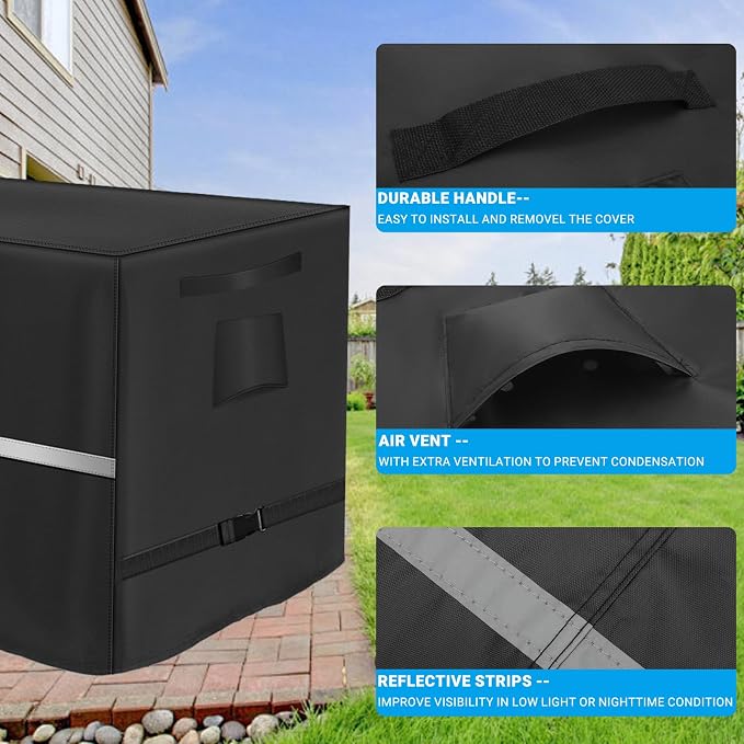 Deck Box Cover Heavy Duty Waterproof Deck Box with Handle, Outdoor Large Storage Box Cover Patio Rectangular Bench Covers (63 x 32 x 28inch)