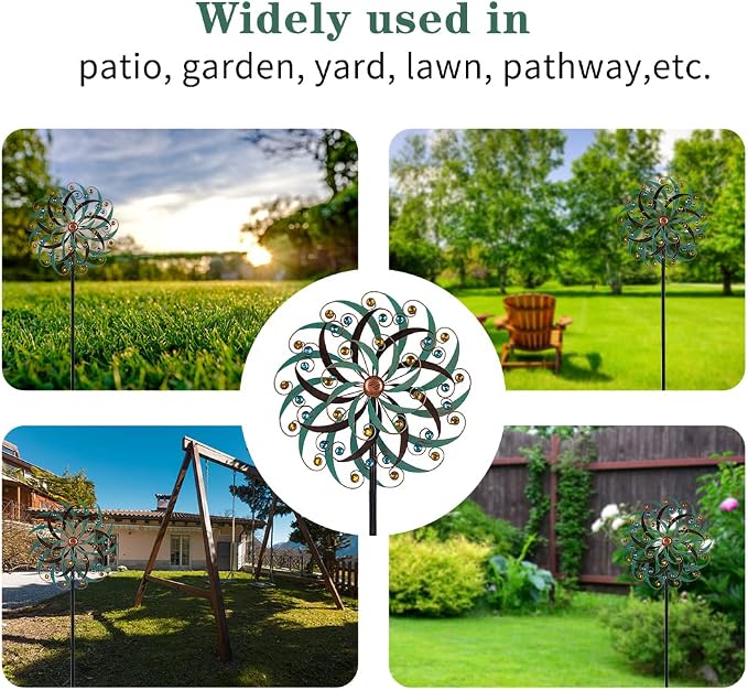 Stargarden Large Metal Wind Spinners for Outdoor, Metal Yard Art Wind Sculptures & Spinners for Yard and Garden Decorations (20x80 Inches) | Metal Yard Art Wind Sculptures & Spinners for Yard and Garden Decorations ,20x80 Inches
