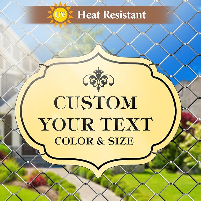 Custom Sign - Custom Sign Outdoor Metal,Personalized Metal Signs for Outside,Yard,Wall,Office,Business,Garden,Gate,Porch,Garage Ultra Clear Waterproof 12 x 9 inch