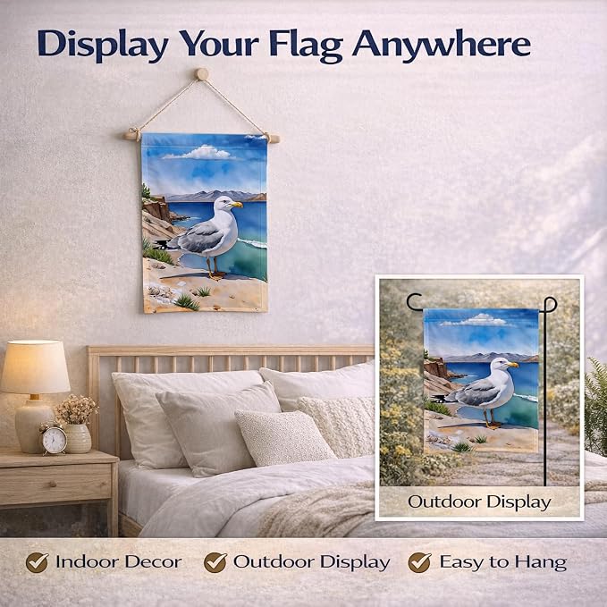 Caroline's Treasures Utah California Gull Garden Flag Mailbox Flag Decorative Yard Flag Banner Outside Patio Artwork Yard Flower Beds, Garden Size, Multicolor