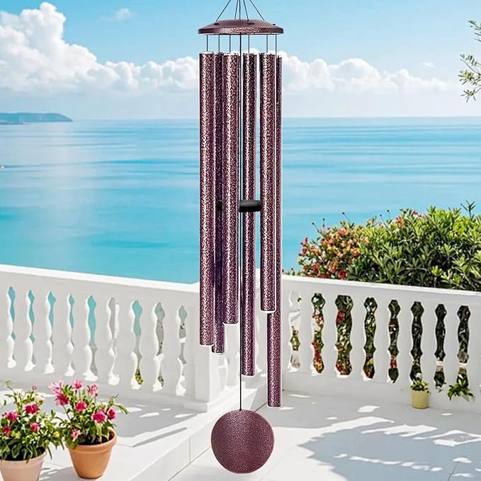 66" Wind Chimes for Outside Deep Tone - 6 Thicken Tubes Large Wind Chimes for Outdoor, Gifts for Mothers Day, Women, Mom, Grandma, Sympathy, Big Windchimes for Garden and Patio(Bronze)